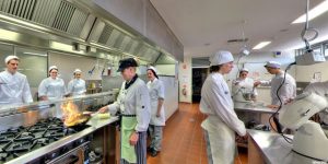 Busy commercial kitchen