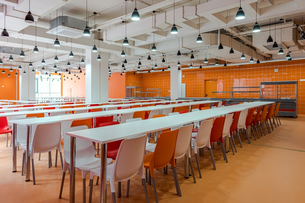 School dining area and kitchen